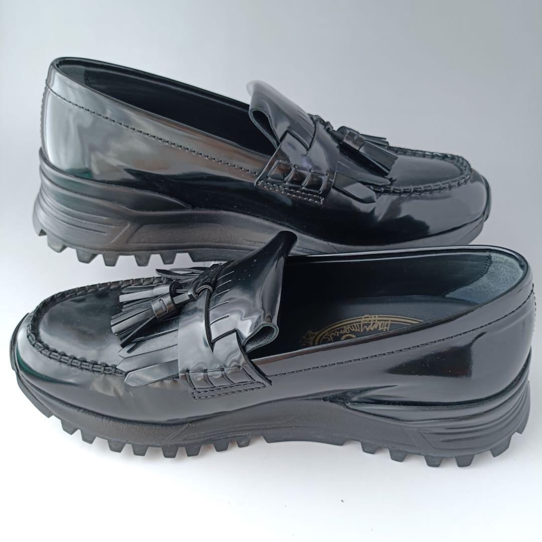 【美品】トッズ　ローファー フリンジ　厚底　TOD'S イタリア製　ブラック