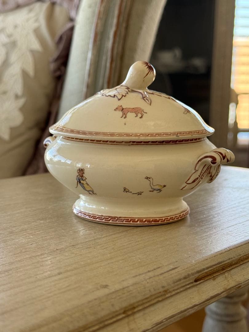 フランスアンティークサラグミンヌケイトグリーナウェイ小さなディネットスーピエール