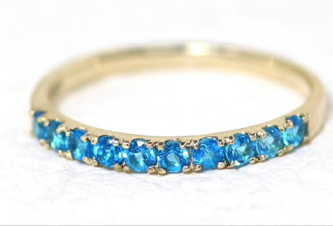 アパタイト K10 ゴールド ハーフエタニティリング 10K 10金 日本製