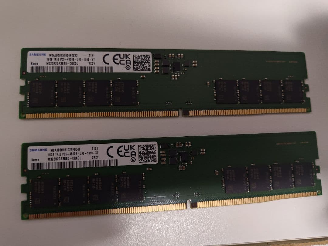 DDR5メモリー 4800MHz 32GB16GB✕2