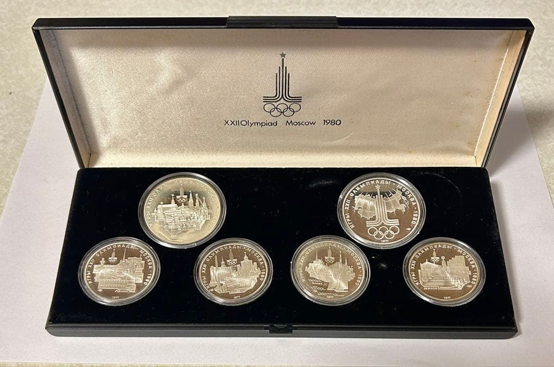 1980年　モスクワオリンピック記念銀貨　6枚セット　証明書付き