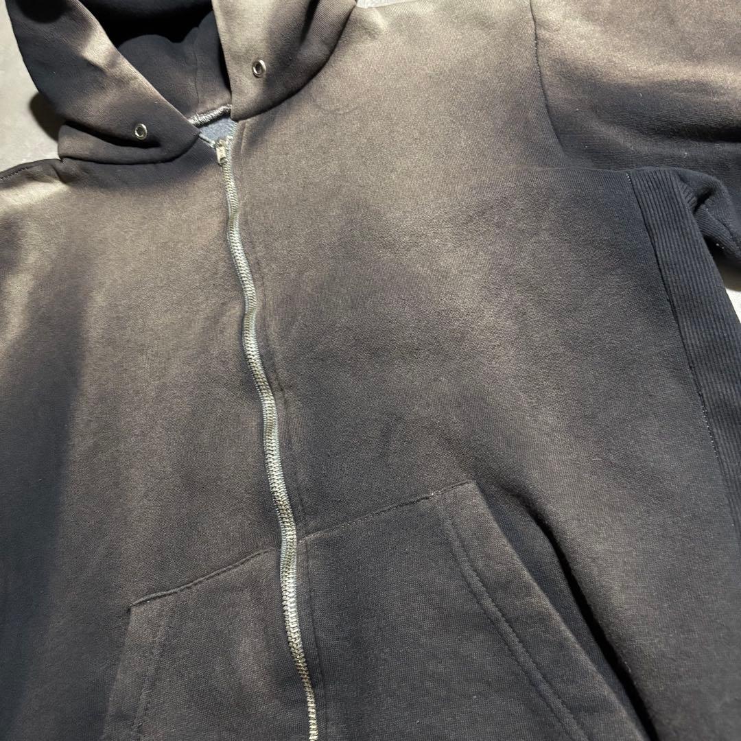 70s - unknown パーカー　フルジップ　サンフェード　黒　ブラック