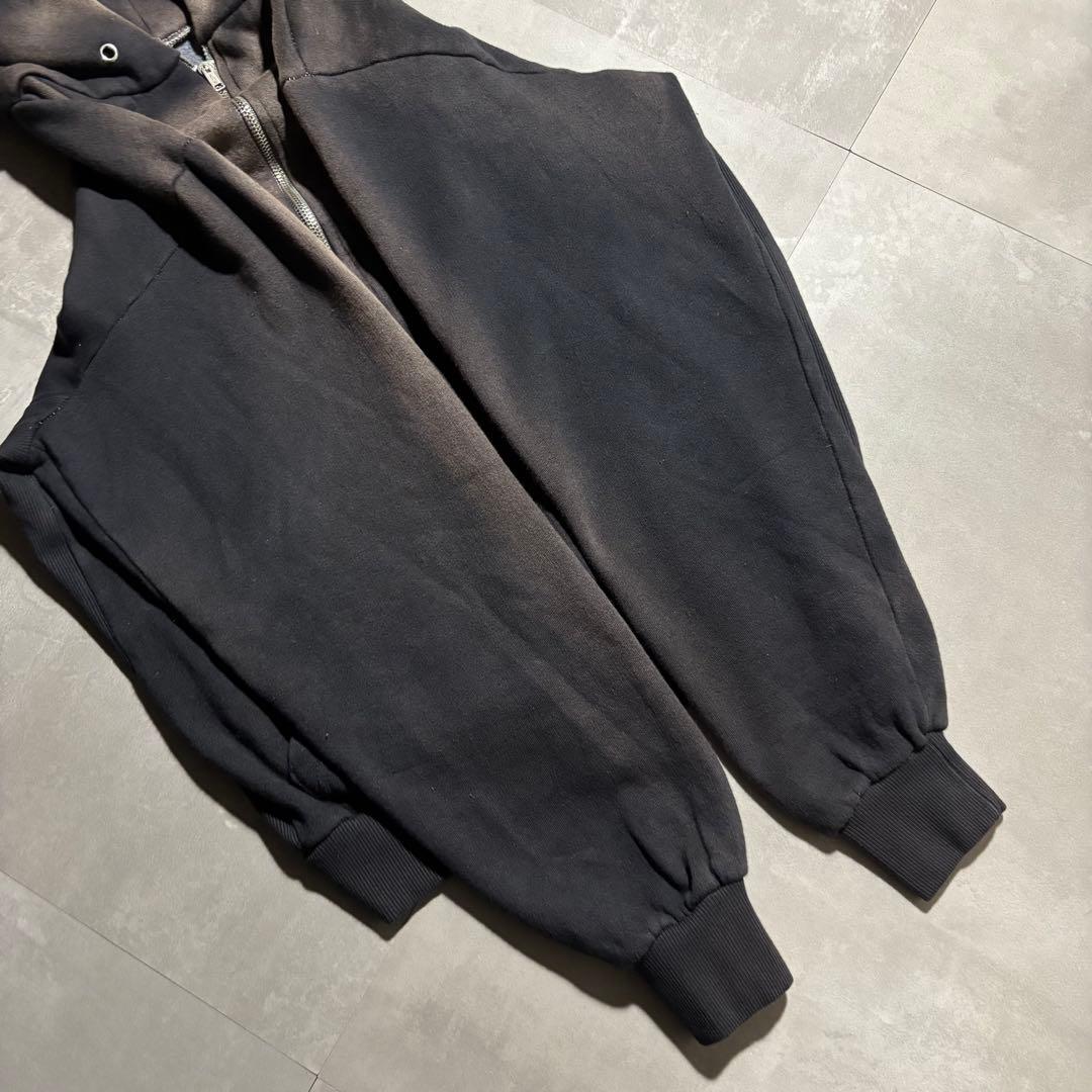70s - unknown パーカー　フルジップ　サンフェード　黒　ブラック