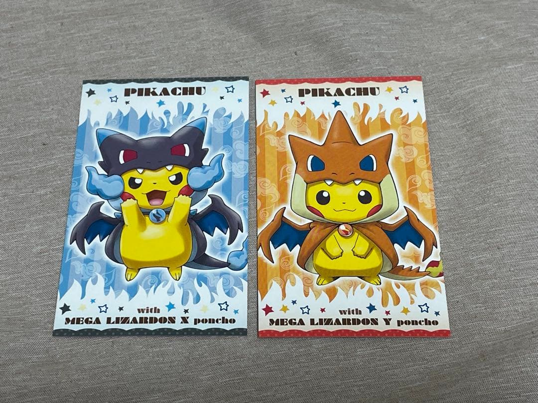 2枚セット ポンチョ ピカチュウ 名刺 カード メガリザードン XY 限定