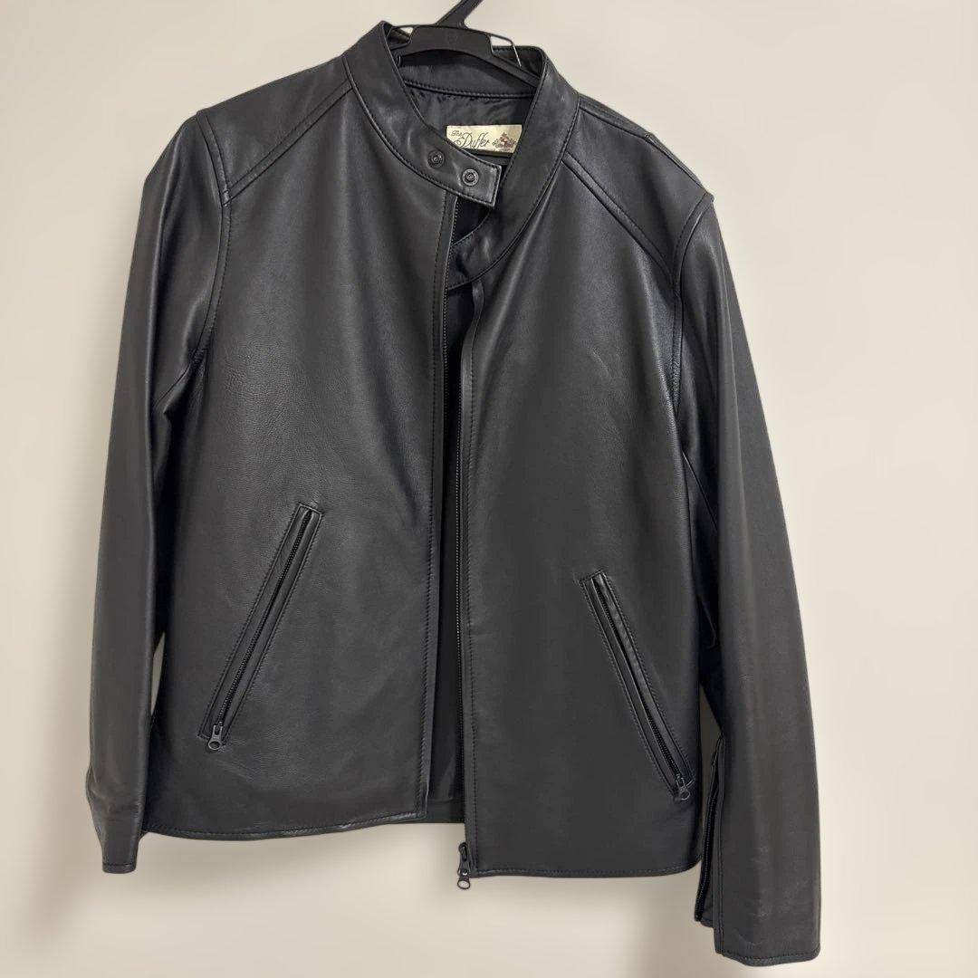黒 レザー シングルライダースジャケット M