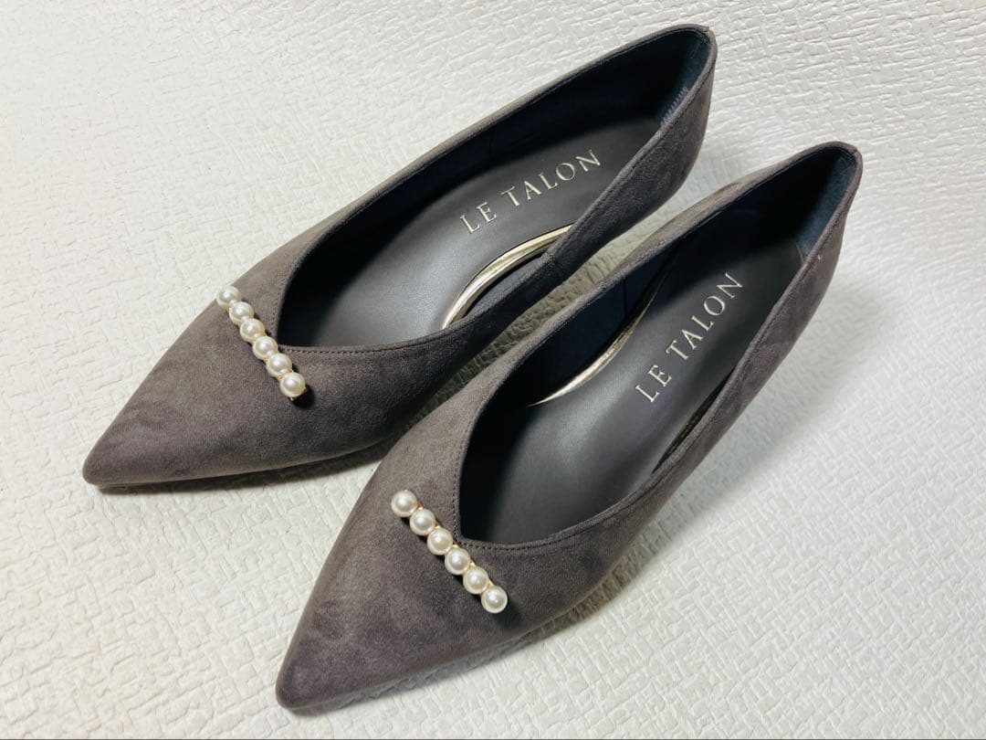 SH22◆新品◆Le Talon ルタロン 5cmパールラインパンプス 23.5