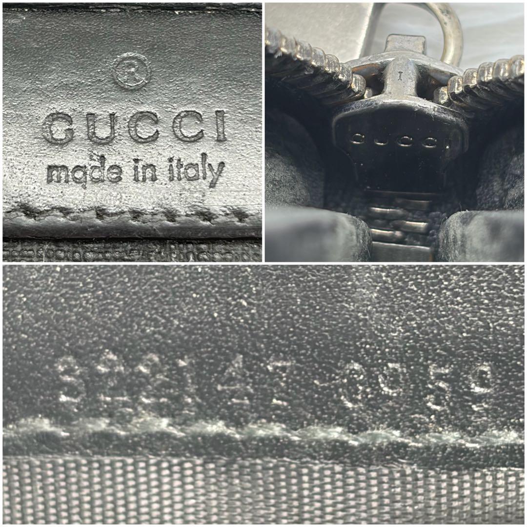 美品✨️グッチ 長財布 GGスプリーム ラウンドファスナー レザー 黒