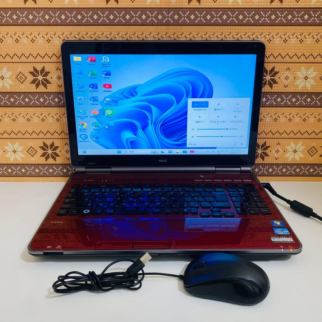 Y44 NECノートパソコン i7メモリ8G高速 Windows11オフィス付き