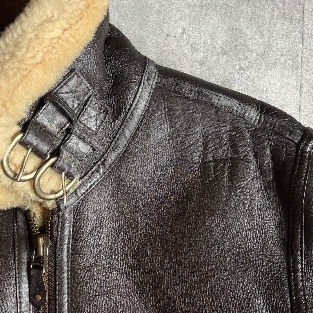 【90s vintage】B-3 フライトジャケット　リアルムートン　本革　短丈
