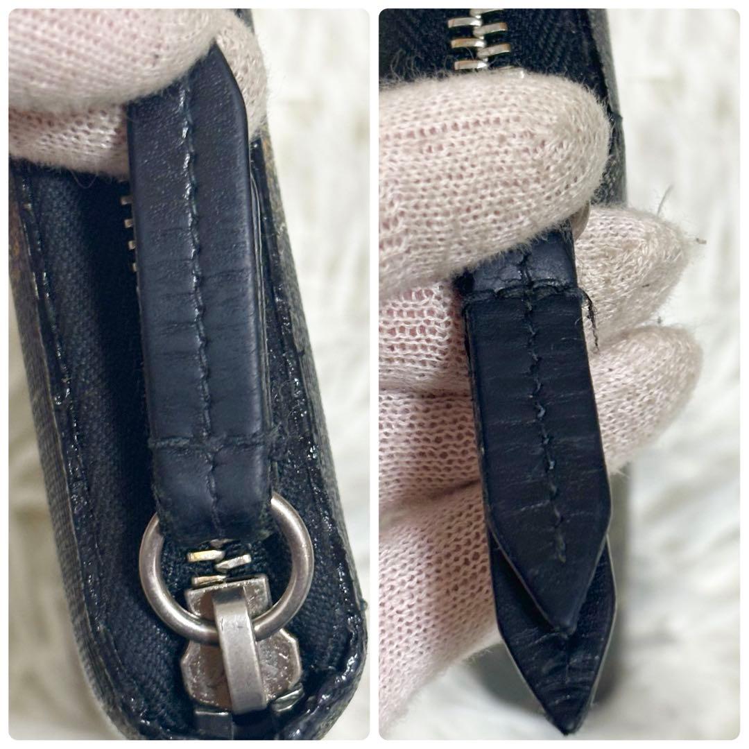 グッチ 長財布 タイガー 虎 PVC GGスプリーム ラウンドファスナー 黒