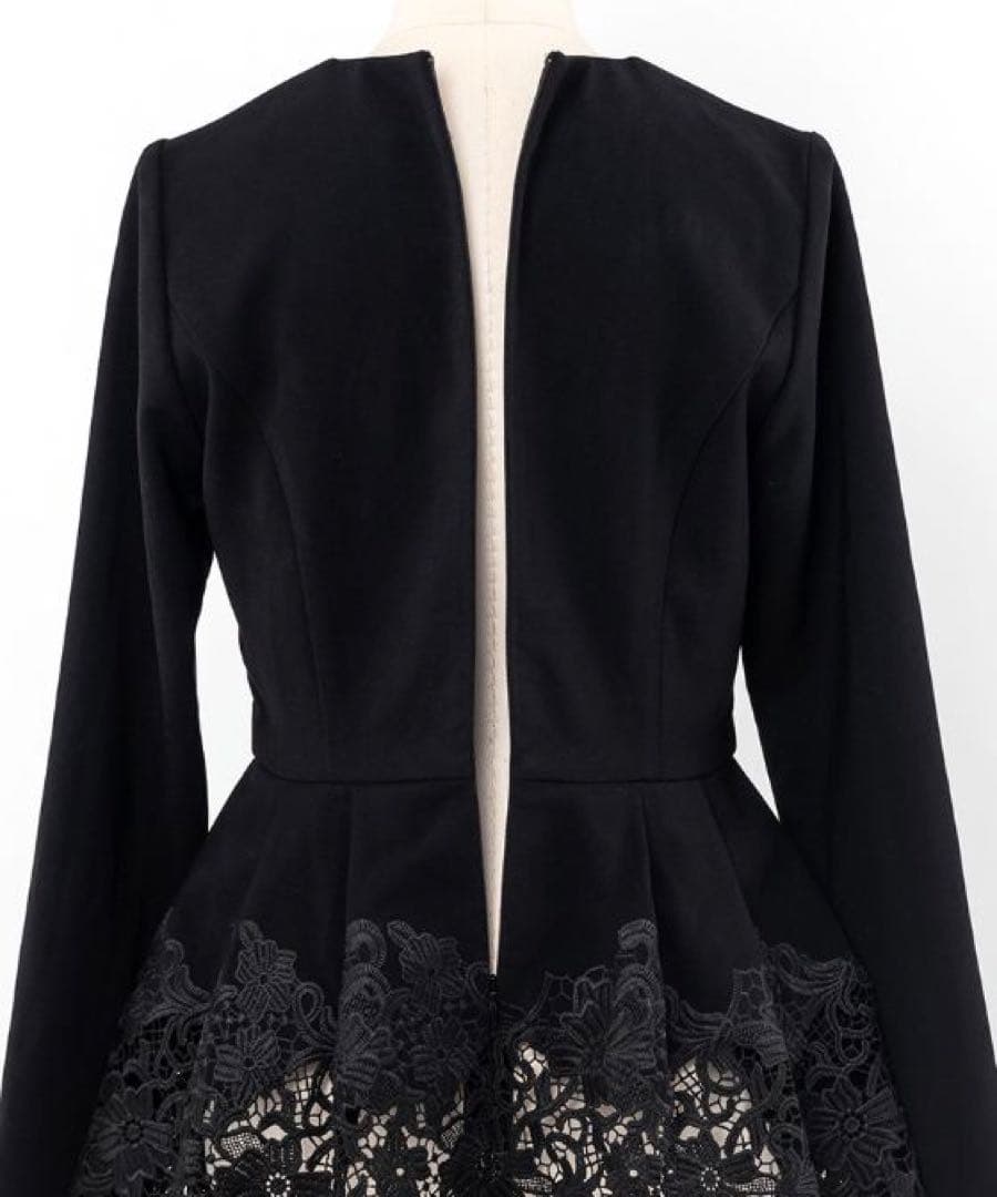 【新品未使用】JENNE ペプラムレース　ブラウス　ブラック