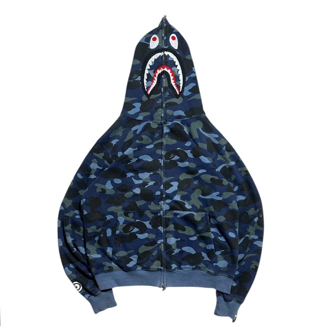 A BATHING APE SHARK FULL ZIP HOODIEエイプ L