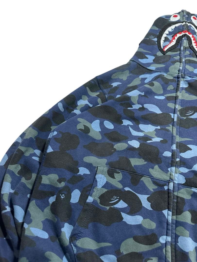 A BATHING APE SHARK FULL ZIP HOODIEエイプ L
