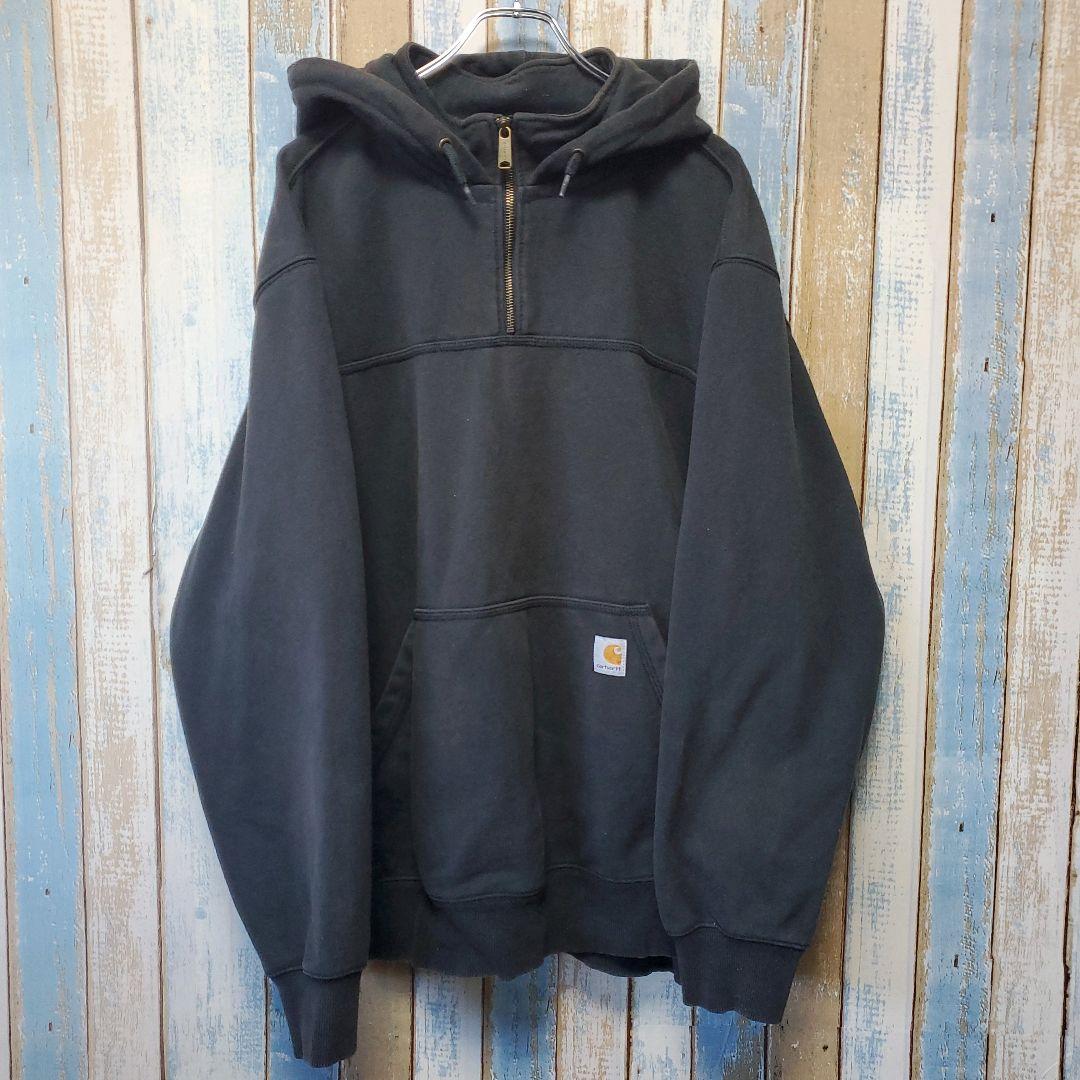 ☆カーハート☆ハーフジップスウェットパーカー☆ワンポイントタグロゴ☆２ＸＬ