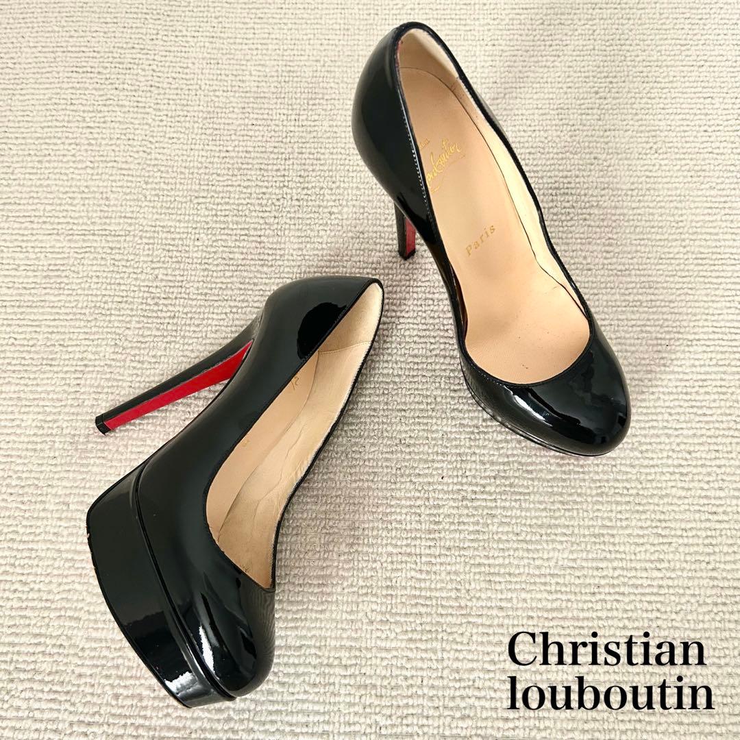クリスチャン ルブタン パンプス エナメル 黒 22.5cm