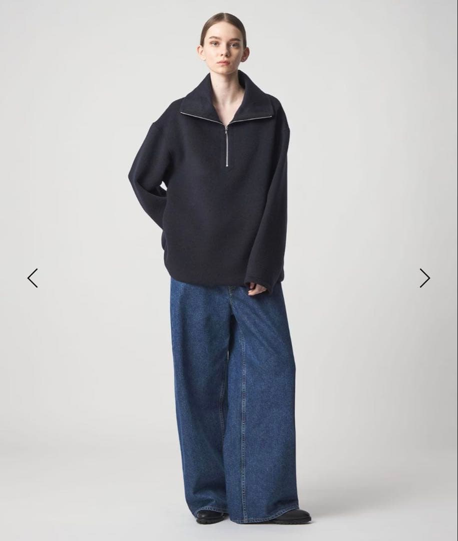 Drawer 2026リゾート カシミアハーフジップブルゾン36グレー