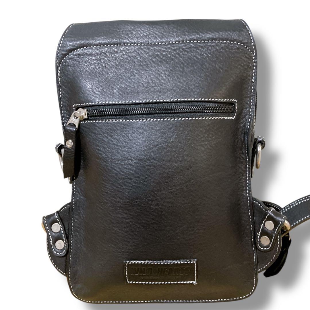 ワイルドハーツ 良品 3way y2k スタッズ 多収納 ボディバッグ ブラック