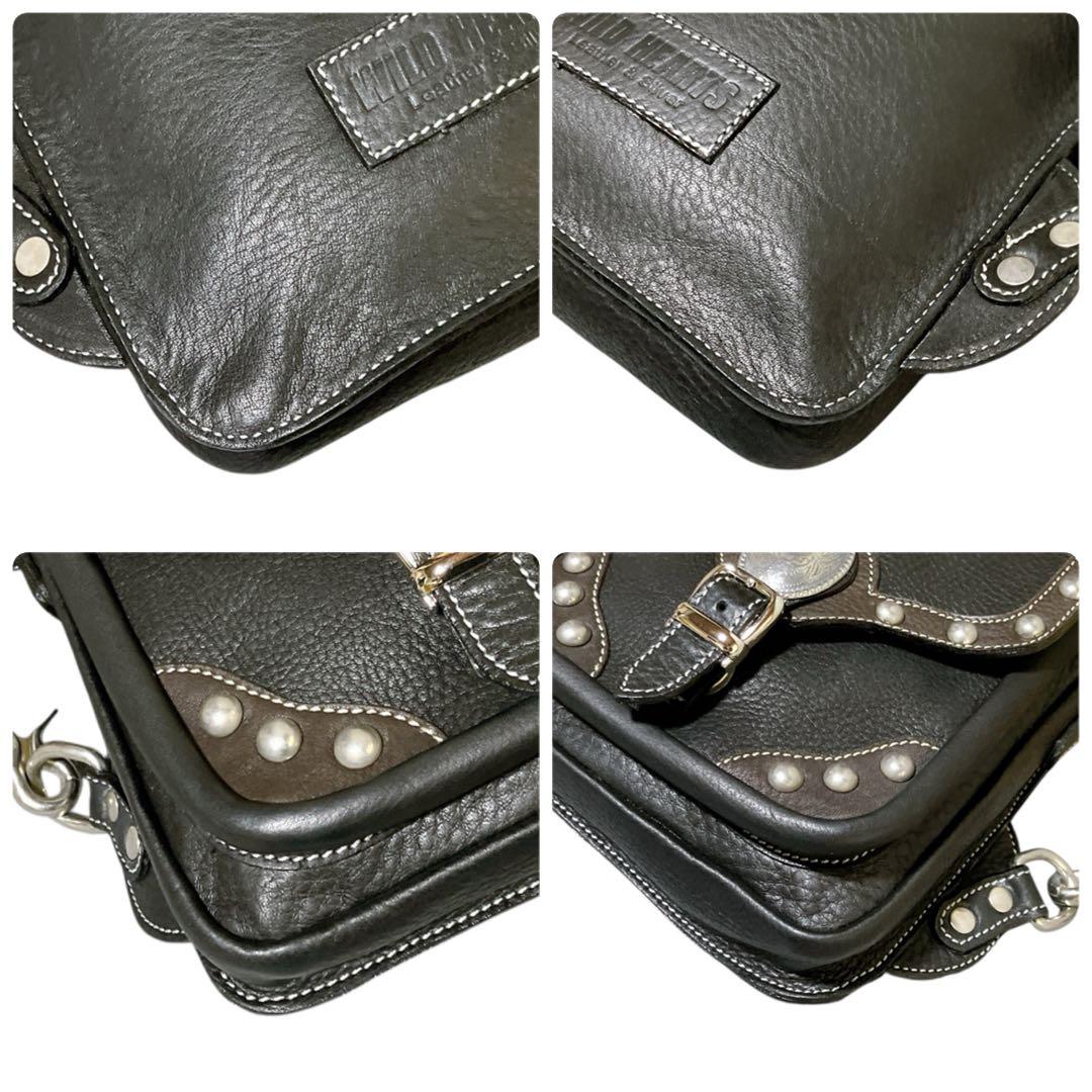 ワイルドハーツ 良品 3way y2k スタッズ 多収納 ボディバッグ ブラック