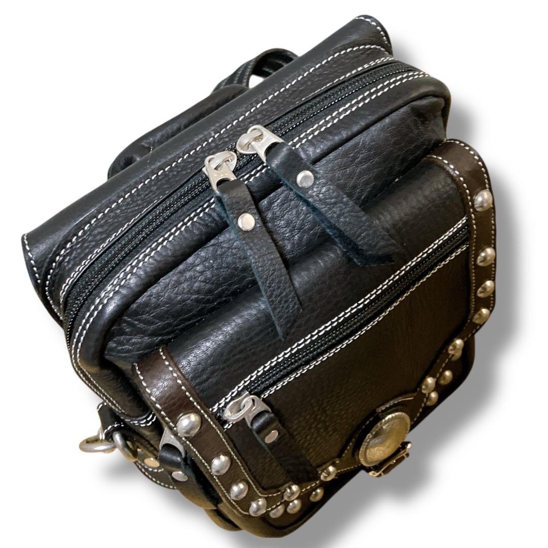 ワイルドハーツ 良品 3way y2k スタッズ 多収納 ボディバッグ ブラック