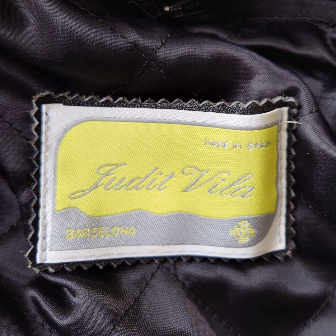 ヴィンテージ スペイン製襟ボアレザーブルゾンジャケット 短丈 本革 古着