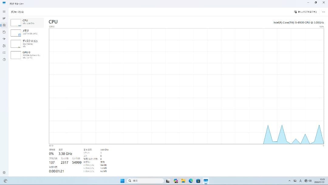 Windowsデスクトップ win11 i5-8500 GTX1060 16GB SSD480GB ATX