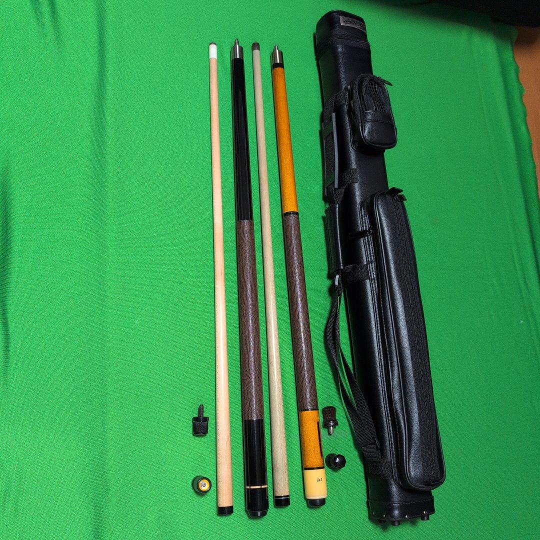 ビリヤードキュー 2本セット ケース付き