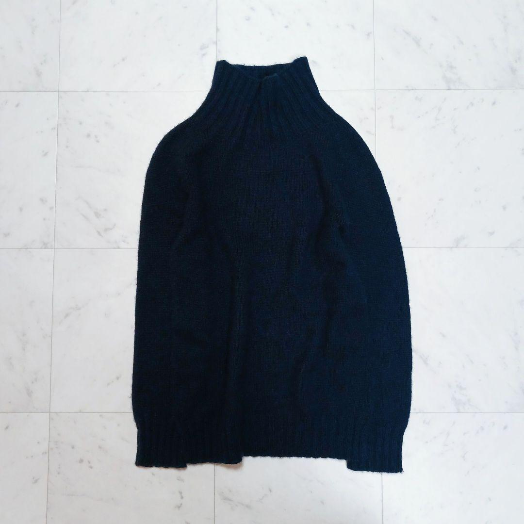 S Max Mara マックスマーラ　カシミヤ モヘア　タートルネック　M　紺