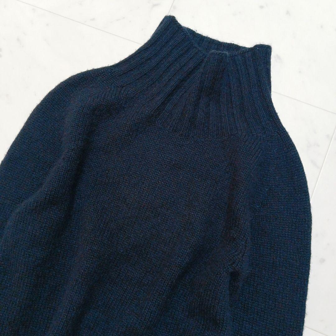 S Max Mara マックスマーラ　カシミヤ モヘア　タートルネック　M　紺