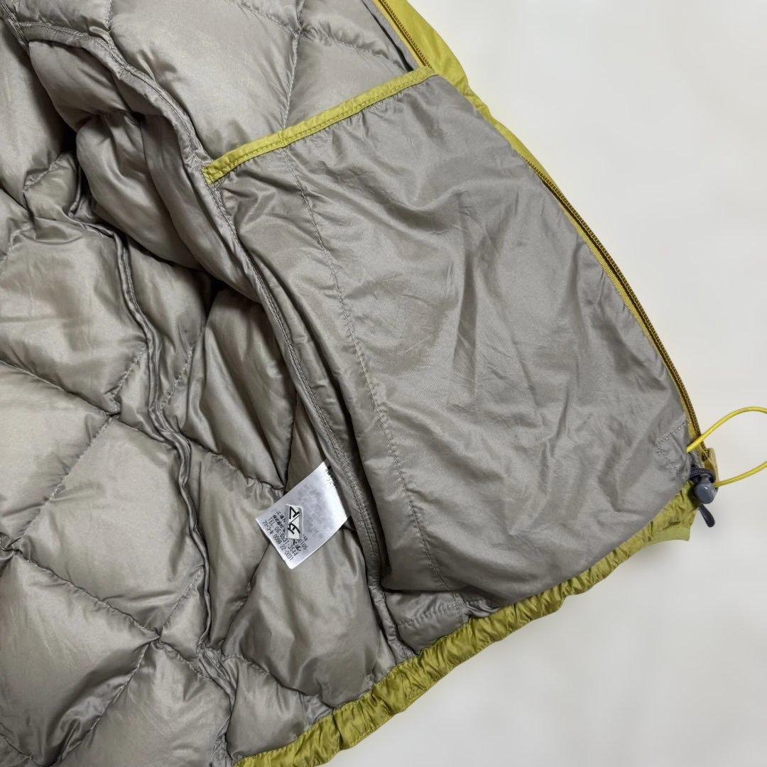 美品モンベル800FP ライトアルパインダウンパーカ Mイエローy2k短丈