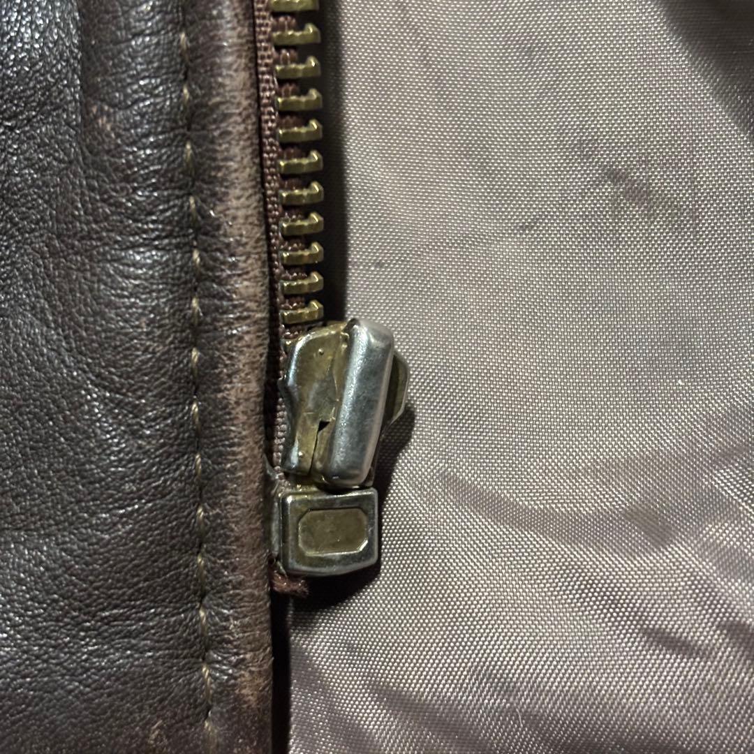 90’s ヴィンテージ レザージャケット 茶色 本革 短丈 無骨