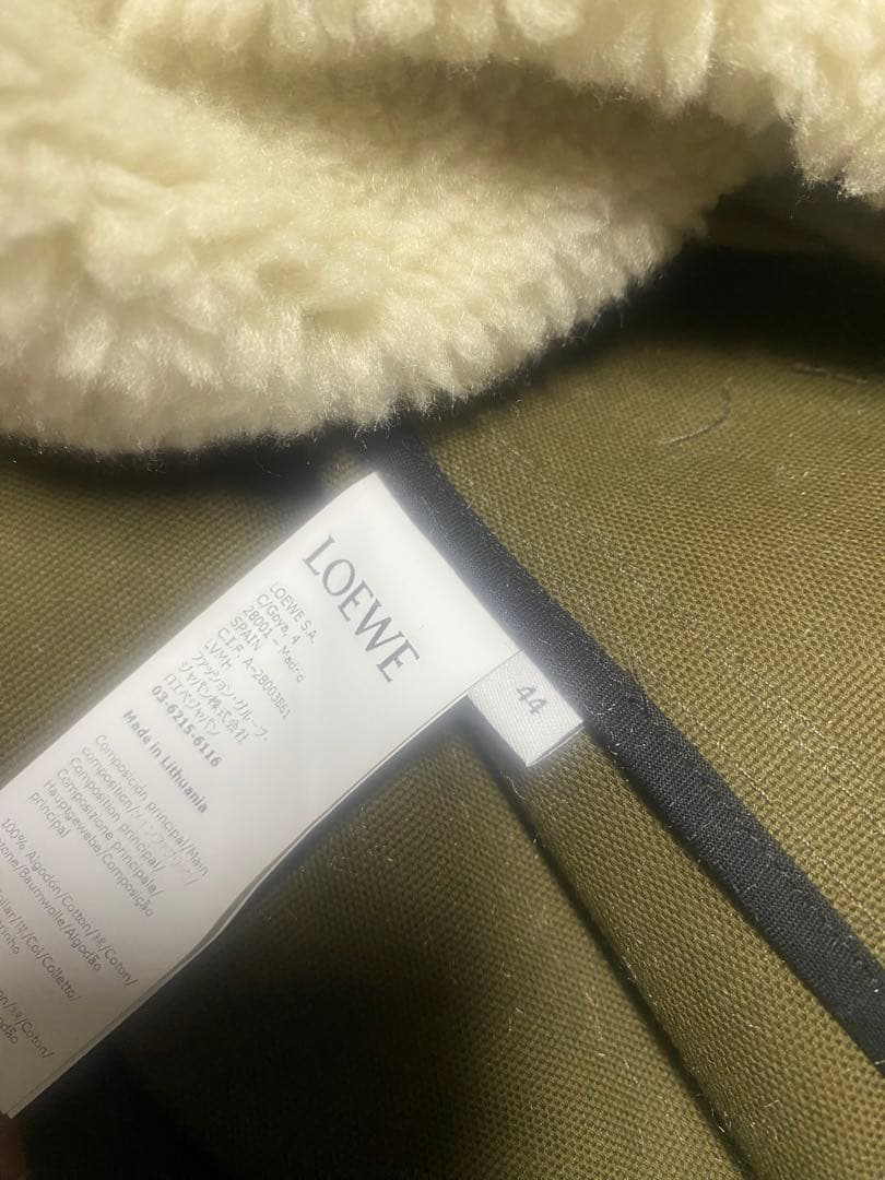【HHHさん専用】LOEWE オリーブ色モッズコート シェルパ襟付き