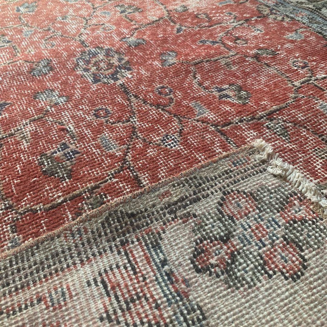 Mao　トルコラグ　シャビーレッド 194×112 トルコヴィンテージラグ