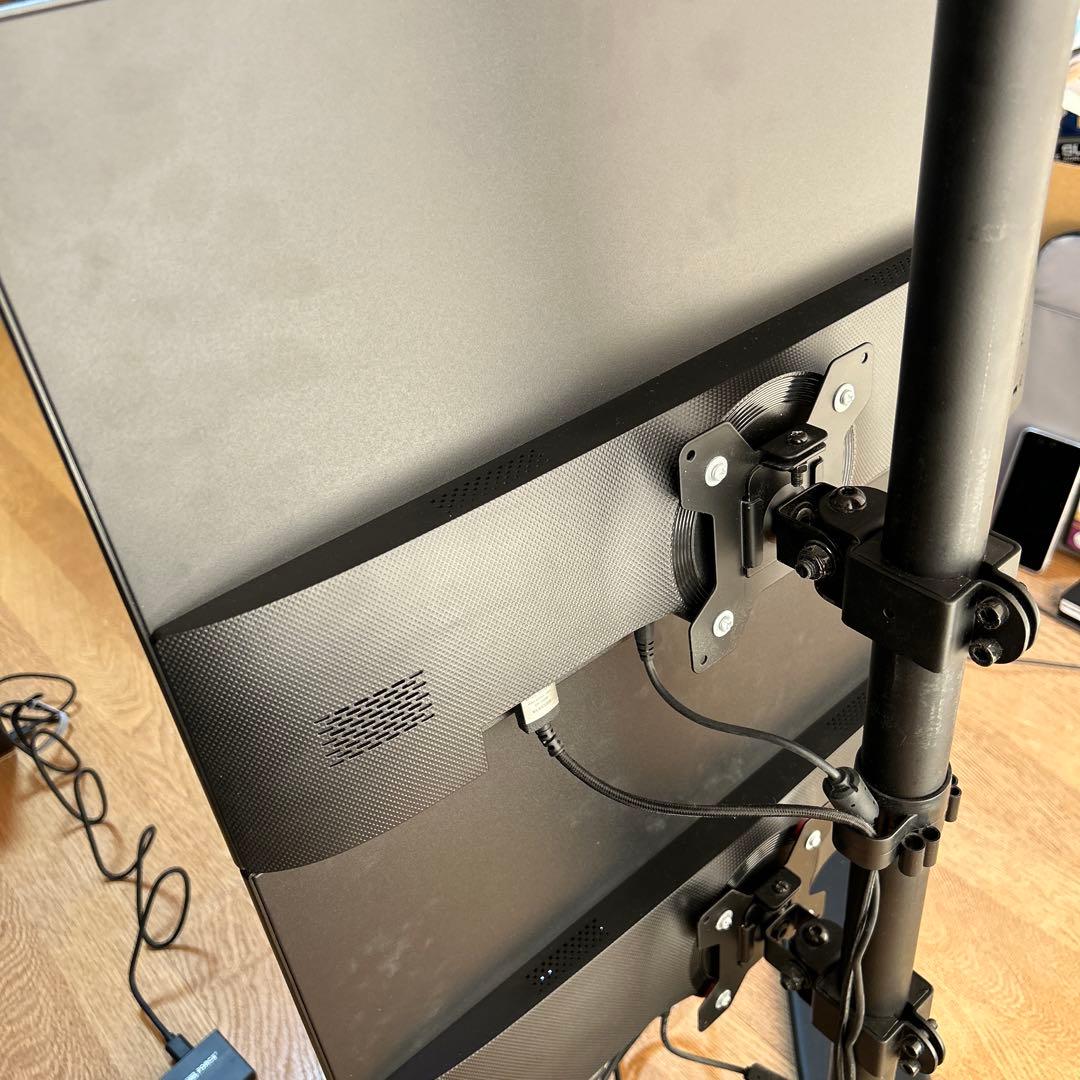 アイリスオーヤマデュアルモニター 21.5 スタンド HDMI USB セット