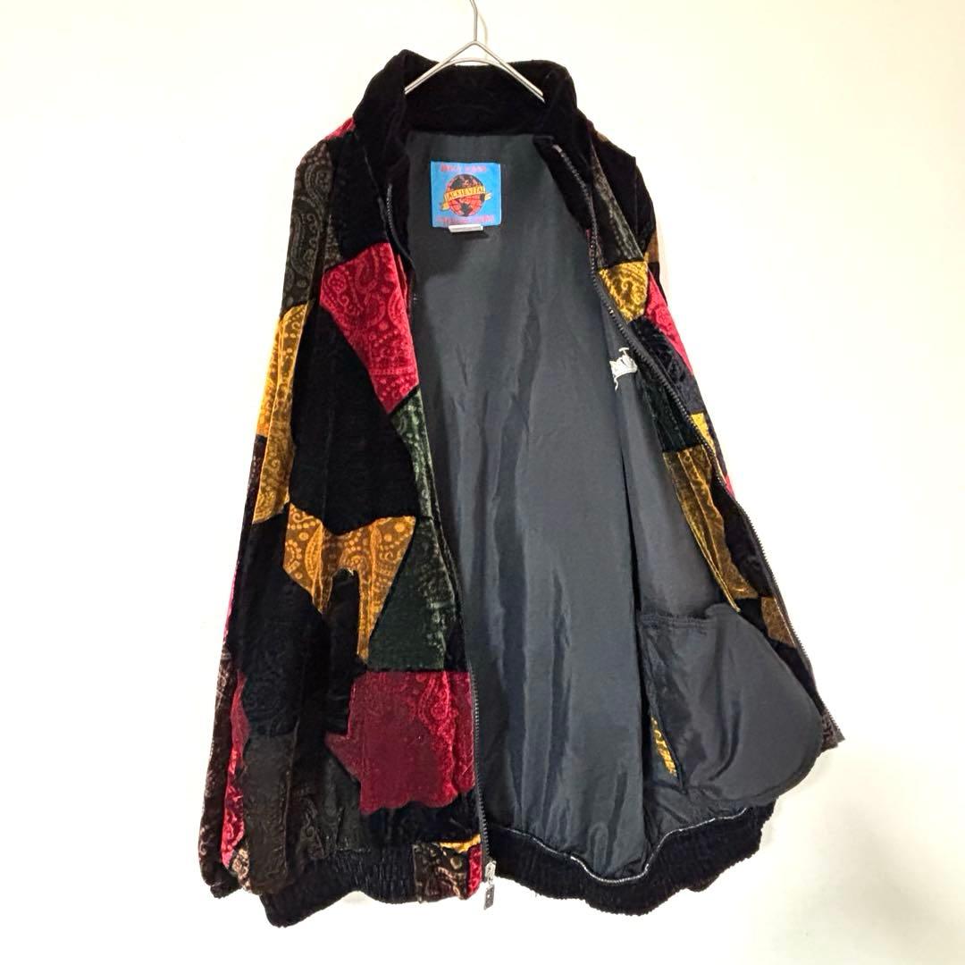 Jackie Vital ヴィンテージ　ベロアジャケット　フルジップ　ペイズリー