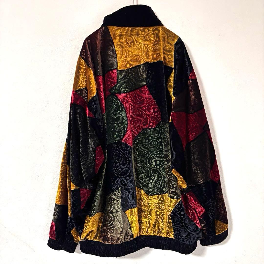 Jackie Vital ヴィンテージ　ベロアジャケット　フルジップ　ペイズリー