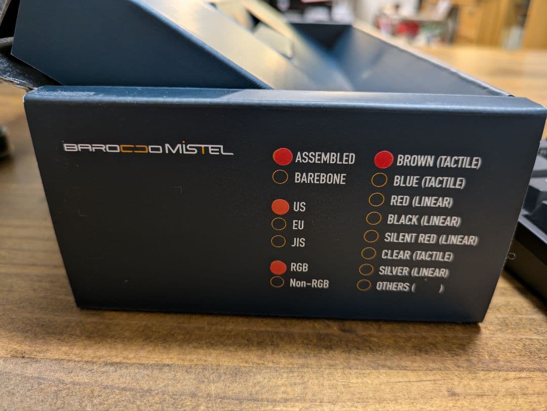 MISTEL BAROCCO MD600Alphaアリス配列RGB分割キーボード