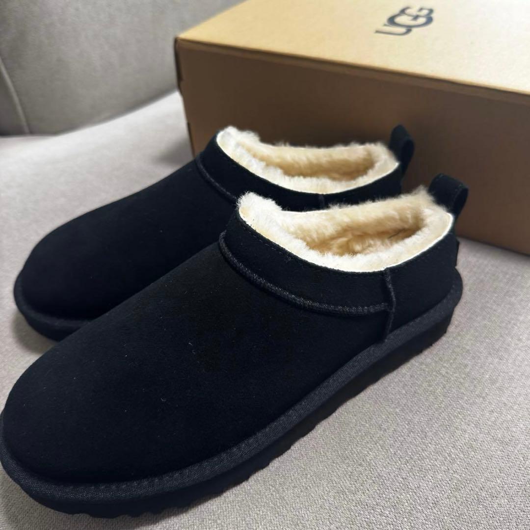 正規品ugg クラシックマイクロ　ブラック 24cm スリッポン黒