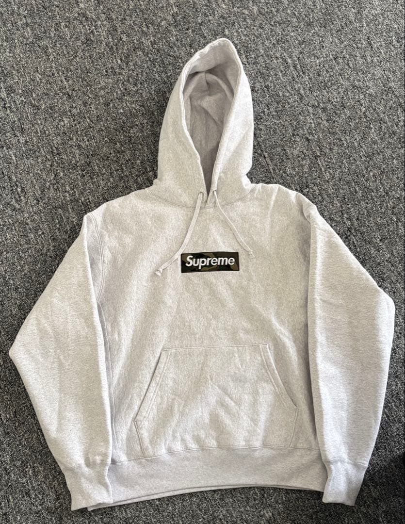 新品 Supreme Box Logo Hooded Ash Grey M