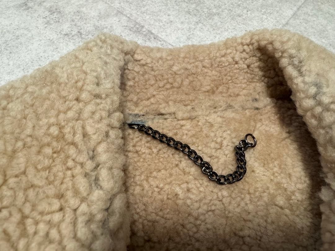 GalaabenD リアルムートン ライダースジャケット