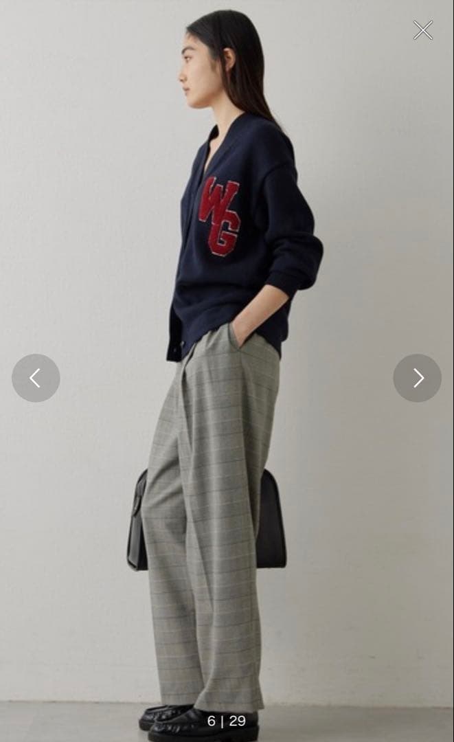 Whim Gazette ワッペンニットカーディガン ネイビー