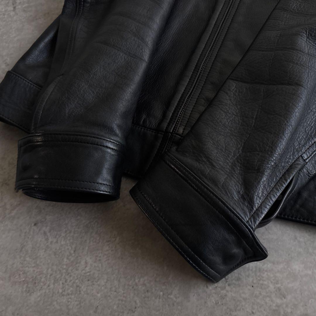 未使用級■WACKO MARIA【M】本革 レザージャケット ドット 総裏 黒