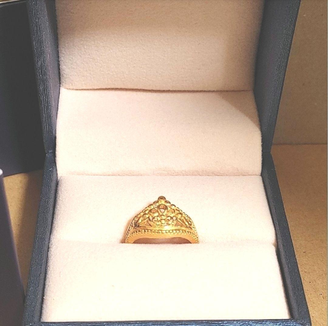 プリマゴールドPRIMA GOLD 純金(24K) クラウンモチーフリング 9号