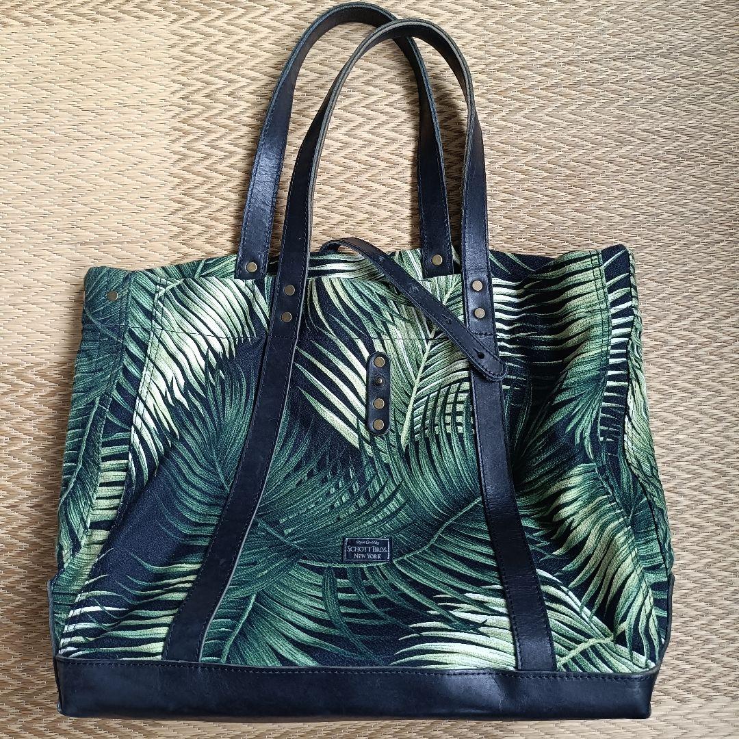 SCHOTT BROS. 本革 レザートートバッグ パームリーフ