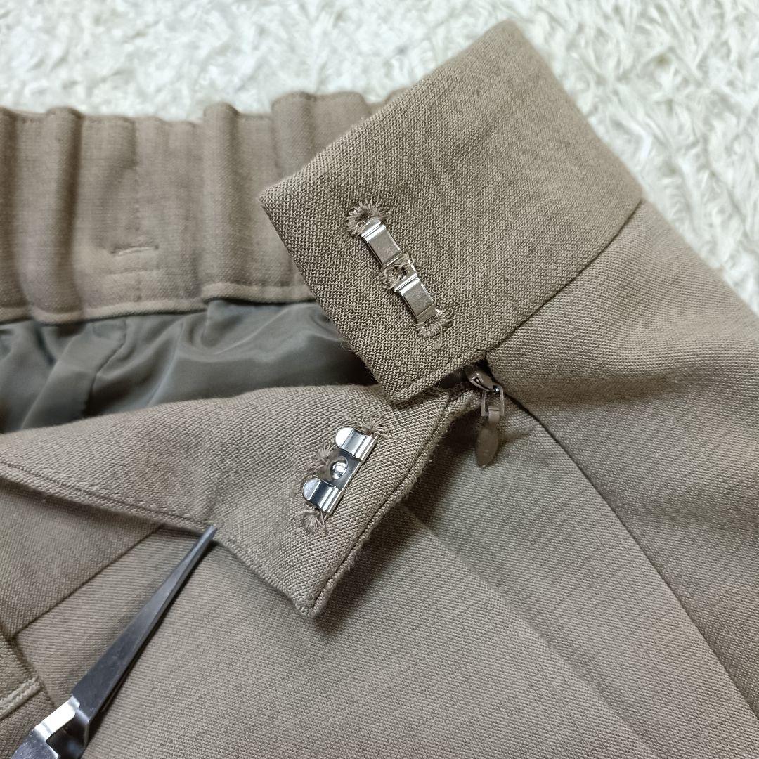 【美品】グリーンレーベルリラクシング ノーカラースーツ ワイドパンツ 40