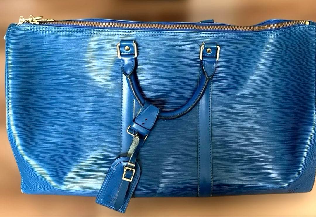 (*店様 ルイ ヴィトン　青いボストンバッグ