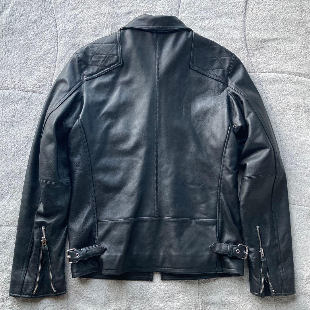 希少・極美品　ショット　羊革　パデッドトラッカージャケット シングルライダース