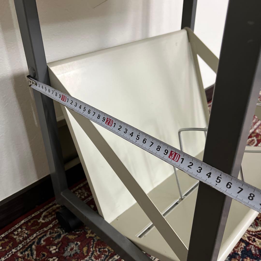 高強度◾️キャスター付き スチール製 レコードラック 本棚 ファイルワゴン 収納