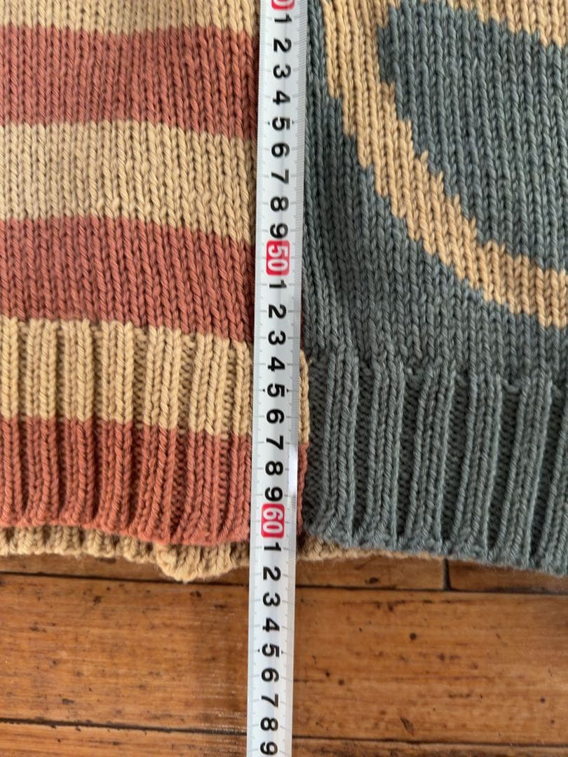 visvim ストライプ ピースマーク ショールカラー　カーディガン