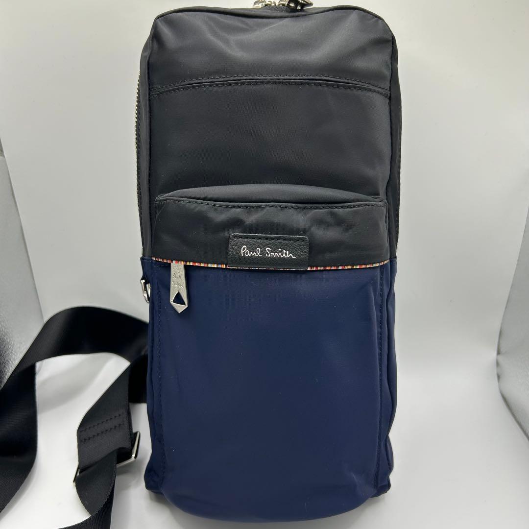 【未使用】ポールスミス PaulSmith ボディバッグ ネイビー/ブラック