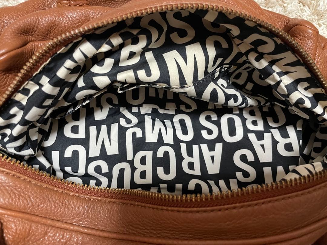 マークジェイコブス ブラウン レザー ハンドバッグ